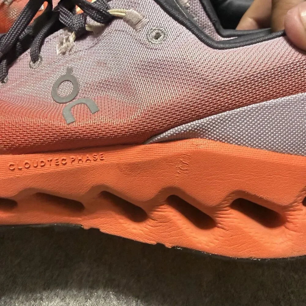 On Cloudsurfer Trail Waterproof Flame Dustrose Running Shoes Womens US Size 10